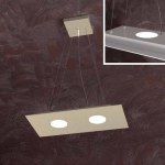 AREA LAMPADARIO A SOSPENSIONE RETTANGOLARE 2 X GX53 + 1 SUPERIORE LASTRA METALLO SABBIA