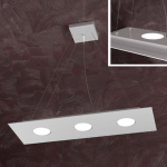 AREA LAMPADARIO A SOSPENSIONE RETTANGOLARE 3 X GX53 + 2 SUPERIORE LASTRA METALLO GRIGIO