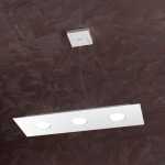 AREA LAMPADARIO A SOSPENSIONE RETTANGOLARE 3 X GX53 LASTRA METALLO BIANCO