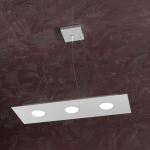 AREA LAMPADARIO A SOSPENSIONE RETTANGOLARE 3 X GX53 LASTRA METALLO GRIGIO