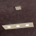 AREA LAMPADARIO A SOSPENSIONE RETTANGOLARE 3 X GX53 LASTRA METALLO SABBIA