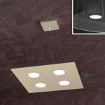 AREA LAMPADARIO A SOSPENSIONE QUADRATO 4 X GX53 + 2 SUPERIORI METALLO SABBIA