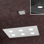 AREA LAMPADARIO A SOSPENSIONE RETTANGOLARE 6XGX53 + 2 LATO SUPERIORE METALLO GRIGIO 