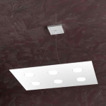 AREA LAMPADARIO A SOSPENSIONE RETTANGOLARE 6XGX53 METALLO BIANCO 