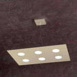 AREA LAMPADARIO A SOSPENSIONE RETTANGOLARE 6XGX53 METALLO SABBIA 