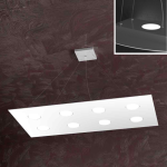 AREA LAMPADARIO A SOSPENSIONE 8X GX53 + 3 LATO SUPERIORE  RETTANGOLARE BIANCO 