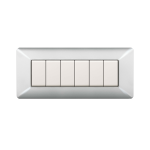 PLACCA 6 MODULI  ALLUMINIO CHIARO SERIE EASY COMPATIBILE MATIX