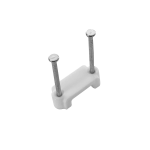 Clip fermacavo piatta con doppio chiodino 19mm 100pz