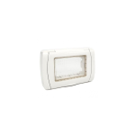 Placca autoportante per 4 apparecchi  bianco SERIE EASY COMPATIBILE MATIX