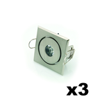 KIT 3 SEGNAPASSI DA INTERNO1W INCASSO QUADRATO LUCE CALDA 8W 80LM 3000K