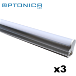 KIT 3 TUBI LED T5 87 CM 12W LUCE BIANCO CALDO 2700K 960LM 120° OPTONICA