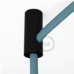 DECENTRATORE PER CAVO ELETTRICO IN TESSUTO CON FISSAGGIO A SOFFITTO E BLOCCO COLORE NERO