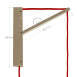 STAFFA PINOCCHIO PENDENTE LEGNO NATURALE APPLIQUE