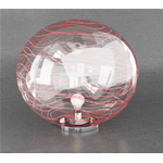 FINE SERIE - MOON LAMPADA DA TAVOLO D.40 CM. 1 LUCE VETRO ROSSO